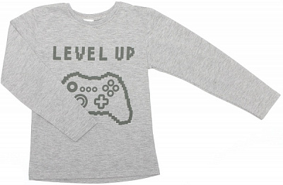 Реглан для хлопчика Luna Kids Level up р.104 сірий меланж