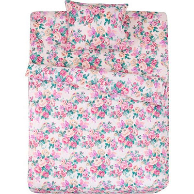 Комплект постільної білизни полуторний Underprice Ніжна троянда бежевий з бузковим