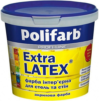 Фарба акрилова Polifarb ЕкстраЛатекс мат білий 14кг