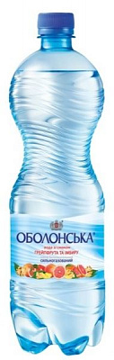 Вода мінеральна Оболонь зі смаком грейпфрута та імбиру сильногазована 2 л (4820193030327)