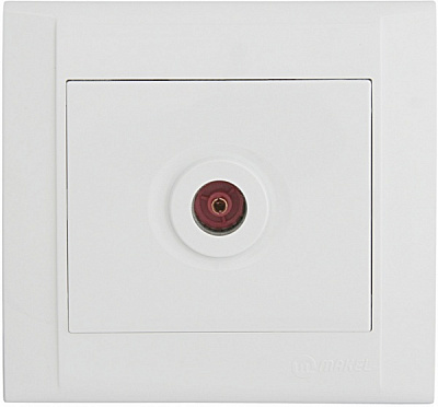 Розетка TV прохідна Makel Defne білий 42001007