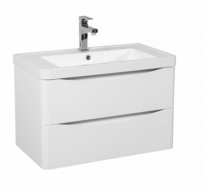 Тумба подвесная Aqua Rodos Vista белый глянец с умывальником Ваr 75 см