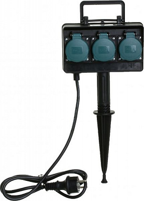 Удлинитель садовый Electraline с заземлением 3 гн. черный 1,5 м 1663 