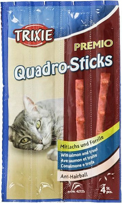 Лакомство Trixie Premio Quadro-Sticks лосось и форель 20 г