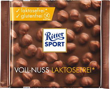 Молочний шоколад Ritter Sport Безлактозний з цільними лісовими горіхами 100 г