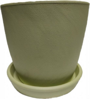 Горщик керамічний Сонет ангоб круглий 3л зелений
