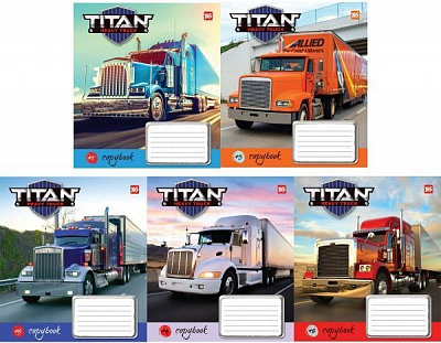 Комплект тетрадей Titan Truck 12 листов в клетку 25 шт. YES