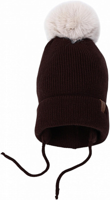 Шапка HW дитяча з мотузочками р.50-52 коричневий