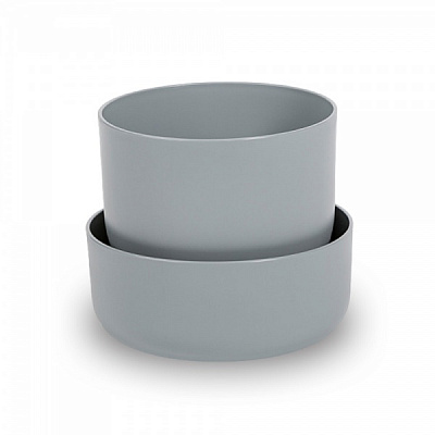 Вазон пластиковый Plastia с поддоном Tolita 16 см круглый 1,3 л серый (1707281620R) 