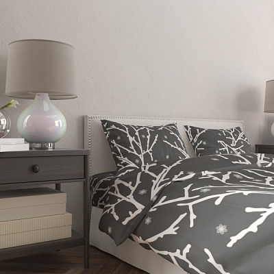 Комплект постільної білизни Гілочка 1,5 графіт Rigel