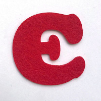 Буква Є 2 мм, 5,5 см червоний