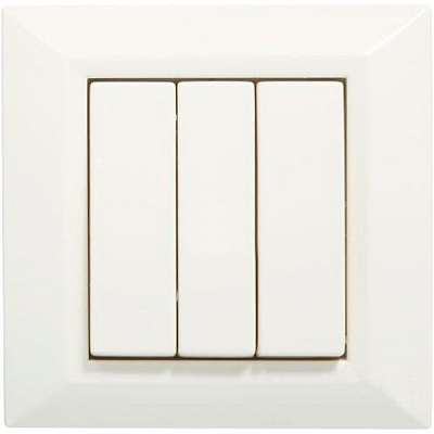 Выключатель трехклавишный UP! (Underprice) Vesta без подсветки 10 А 220В кремовый