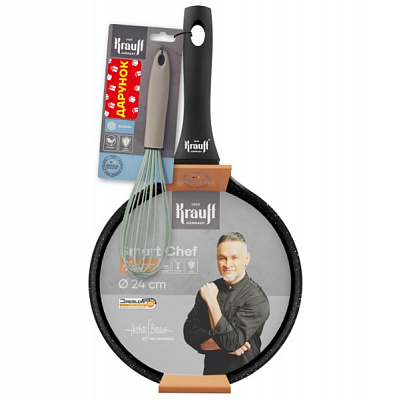 Сковорода для млинців Krauff 24 см + вінчик кулінарний 25-45-191