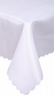 Скатерть Dertsiz прямоугольная 160x220 см белый Karna 