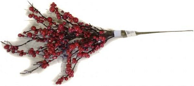Декорація новорічна Гілка з червоними ягодами 60см EPI-A346394R