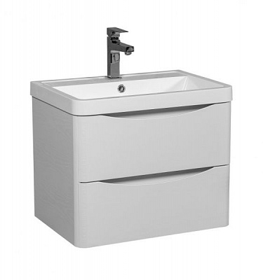 Тумба подвесная Aqua Rodos Vista белый/ясень с умывальником Bar 60 см