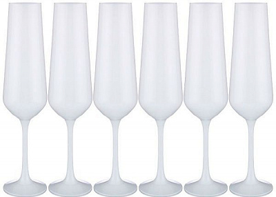 Набор бокалов для шампанского Sandra 200 мл 6 шт белый Bohemia