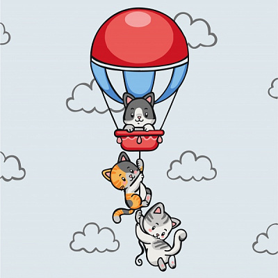 Картина за номерами Кошенята подорожують 15566-AC 30х30 см ArtCraft