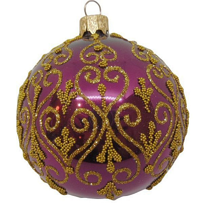 Шар новогодний d80 с восточным рисунком 