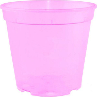 Горщик дренажний Алеана круглий 0,55л рожевий прозорий (114070)