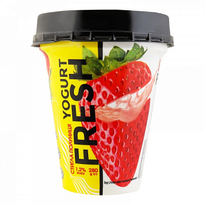 Йогурт ТМ Злагода 1,2% з наповнювачем Полуниця