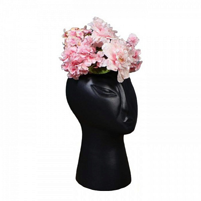 Ваза керамічна Nana ceramics Голова 43 см чорний муар