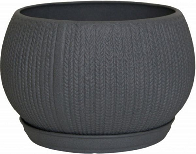 Горшок керамический Ориана-Запорожкерамика Шар коса крошка фигурный 5 л металлик 