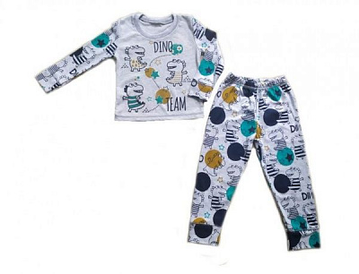 Піжама для хлопчиків Маленькие люди №7 р.122-128 сірий