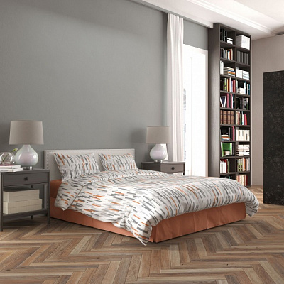 Комплект постельного белья Импульс евро белый с разноцветным Rigel 