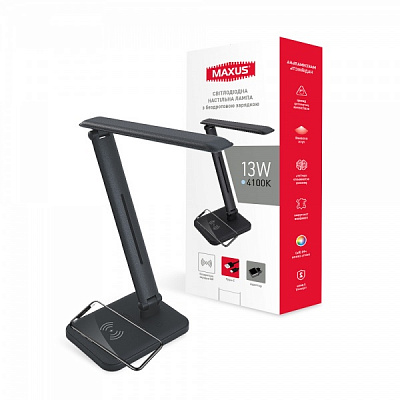 Настольная лампа Maxus LED 13 Вт черный 1-MDL-13W-BLQi 