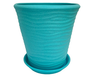 Горшок керамический Ориана-Запорожкерамика Новая Волна №3 фигурный 5,5 л бирюза (066-3-046)