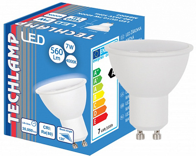 Лампа світлодіодна Techlamp 7 Вт MR16 матова GU10 220 В 4000 К LED lamp MR16 7W 4000К GU10
