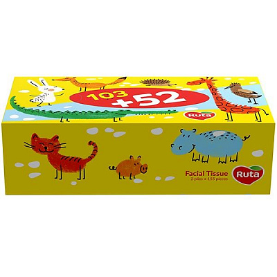 Салфетки столовые в коробке Ruta Kids пенал 155 шт.