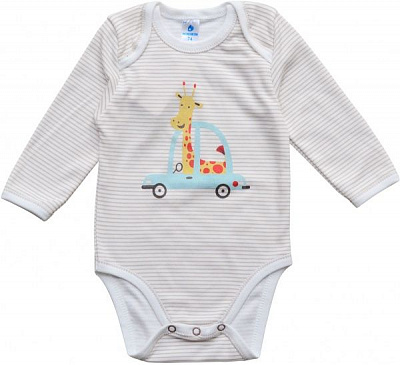 Боді дитяче Minikin смужка р.80 молочний 206003