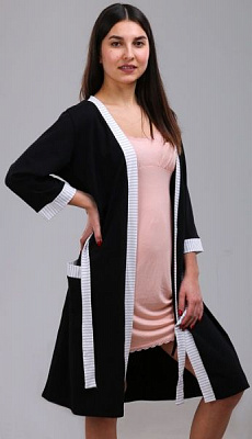 Халат Smileyworld 001/16160 р. M черный с серым 