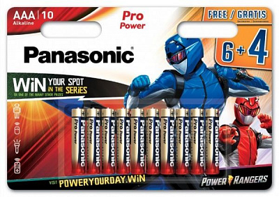 Батарейка Panasonic Pro Power Rangers AAA (R03, 286) 10 шт. (LR03XEG/10B4FPR)