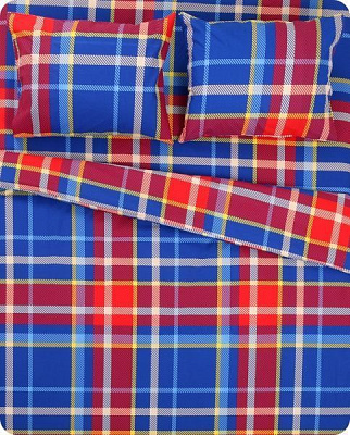 Комплект постельного белья Клетка 2 евро синий Rigel 