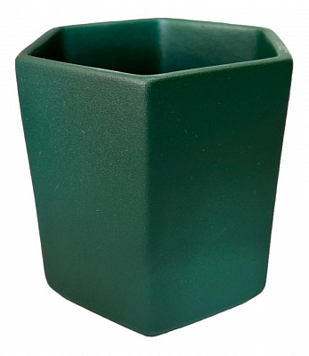 Горшок керамический Ориана-Запорожкерамика для суккулентов №7 фигурный 0,35 л изумрудный (074-7-009)