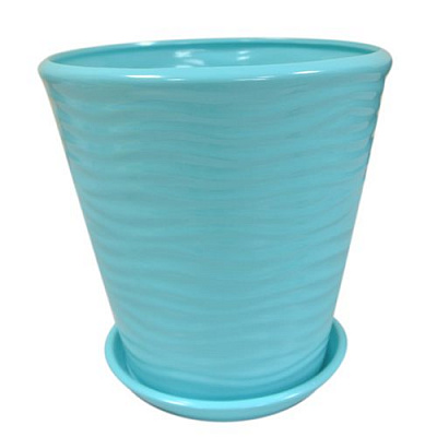 Горщик керамічний Оріана-Запоріжкераміка Нова Хвиля круглий 5,5л бірюзовий