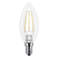 Лампа світлодіодна Maxus FM-C C37 4 Вт E14 3000 К 220 В прозора 1-LED-537-01 
