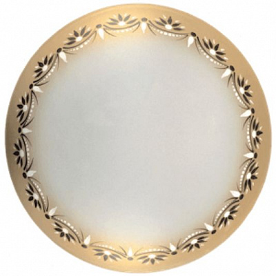 Світильник стельовий Укрсвітло НПБ 01-2х60 (38715) Візерунок-3 з напилом 2x60 Вт E27 білий/золото