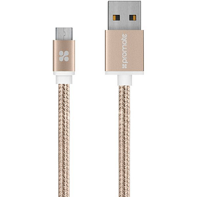 Кабель Promate USB - microUSB 1,2 м золотистый (linkmate-u2m.gold)