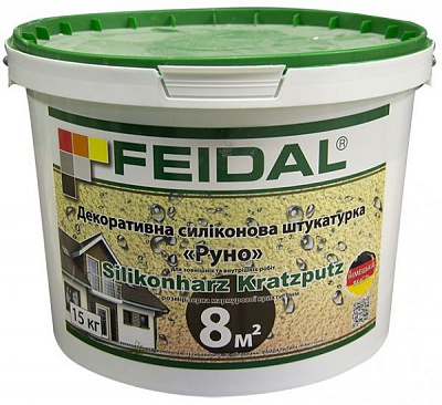 Декоративная штукатурка барашек Feidal Silikonharz Kratzputz 1 мм 15 кг белый