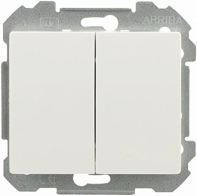 Выключатель двухклавишный Siemens Iris без подсветки 16 А 250В IP20 белый 18509 W