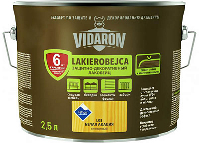 Лакобейц Vidaron Защитно-декоративный белая акация L03 глянец 2,5 л
