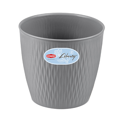 Вазон пластиковый Stefanplast Liberty круглый 14,2 л серый (87324) 