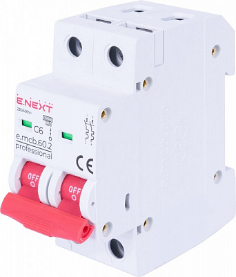 Автоматичний вимикач E.NEXT e.mcb.pro.60.2.C 6 new 2р 6А C 6кА new p042015