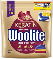 Капсулы для машинной стирки Woolite для цветных тканей с кератином 33 шт.