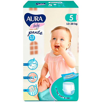 Подгузники-трусики Aura 5 13-20кг 13 шт.