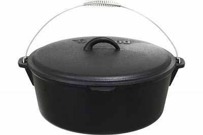 Казан Grilland 12 л чугунный туристический с крышкой UHR111705